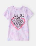 Girls Disney&copy; Princess Girls Rule Tie-Dye Short-Sleeve Graphic Tee - Purple/Pink, image 1 of 2 slides