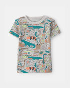 Toddler Boy Alligator 100% Cotton Snug Fit 2-Piece Pajama Set - Grey, image 3 of 5 slides