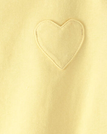 Toddler Girl Heart Pocket Top - Yellow, 