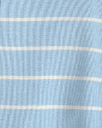 Toddler Boy Alligator Striped 100% Cotton Snug Fit 1-Piece Pajama - Blue, 