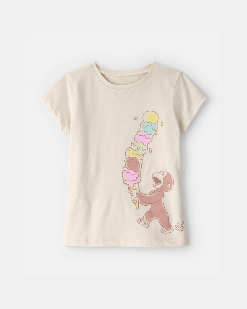 Toddler Girl Curious George Ice Cream Graphic Tee - Cream, image 1 of 3 slides