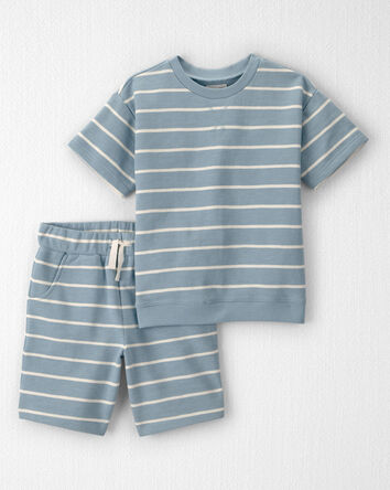 Kids 2-Piece Organic Cotton Top & Short Set in Stripes, 