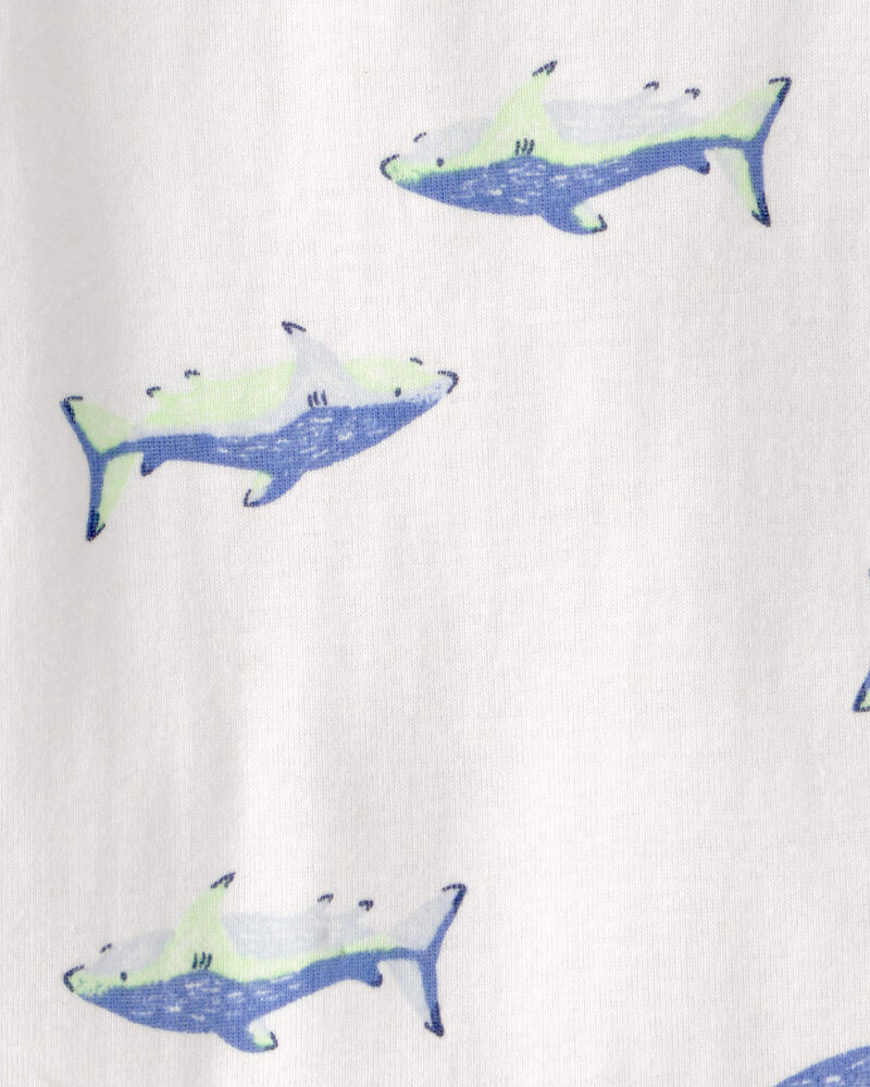 Baby Boy 3-Piece Shark Striped Outfit Set - Blue/White, image 4 of 12 slides