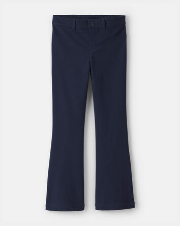 Girls Uniform Ponte Flare Pants - Navy, 