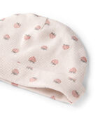 Baby Girl Organic Cotton Rib Cap in Strawberry , image 2 of 3 slides
