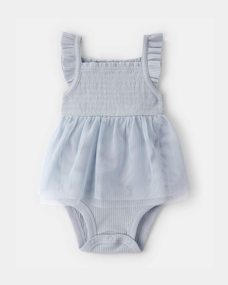 Baby Girl Sleeveless Tutu Romper - Blue, image 1 of 3 slides