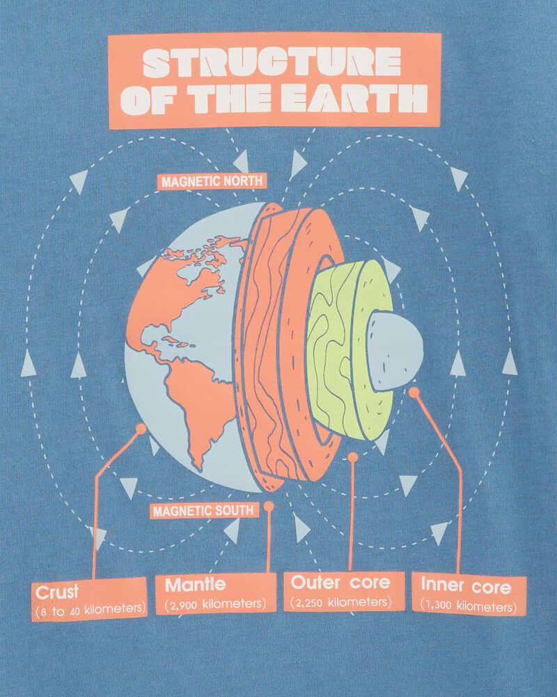 Boys Earth Diagram Blend Long-Sleeve Tee - Blue, image 2 of 3 slides