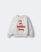 Toddler 'I'm On Toddler Time'  Dolman-Sleeve Sweatshirt - Heather Grey, image 3 of 6 slides