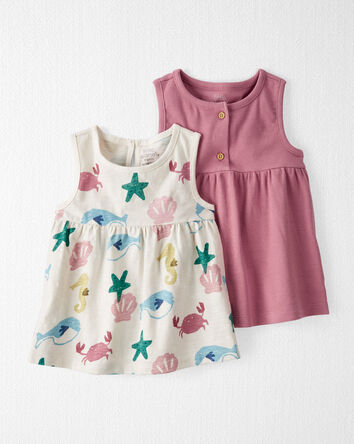 Toddler 2-Pack Organic Cotton Babydoll Tops, 
