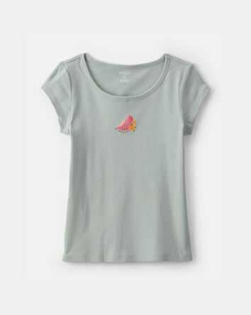 Girls Watermelon Ribbed Tee - Green, 