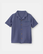 Boys Short-Sleeve Button-Down Shirt - Blue, image 1 of 3 slides