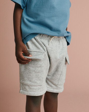 Toddler Boy French Terry Cargo Shorts - Heather Grey, 