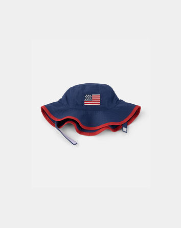 Baby American Flag Bucket Hat - Navy Blue, 