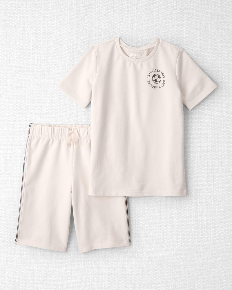 Kid 2-Piece Organic Cotton French Terry Top & Short Set, image 1 of 6 slides
