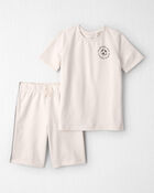 Kid 2-Piece Organic Cotton French Terry Top & Short Set, image 1 of 6 slides