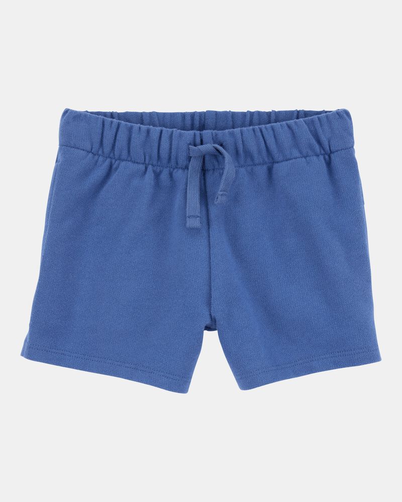 Baby Girl Pull-On French Terry Shorts - Blue, image 1 of 4 slides