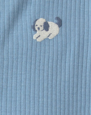 Baby Boy Dog Cotton Snap Sleep & Play Pajamas - Blue, 