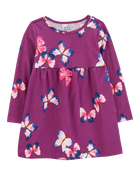 Toddler Girl Butterfly Jersey Dress, image 1 of 4 slides