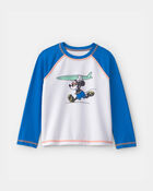 Toddler Boy Disney&copy; Mickey Mouse Long-Sleeve Rashguard - Blue/White, image 1 of 3 slides