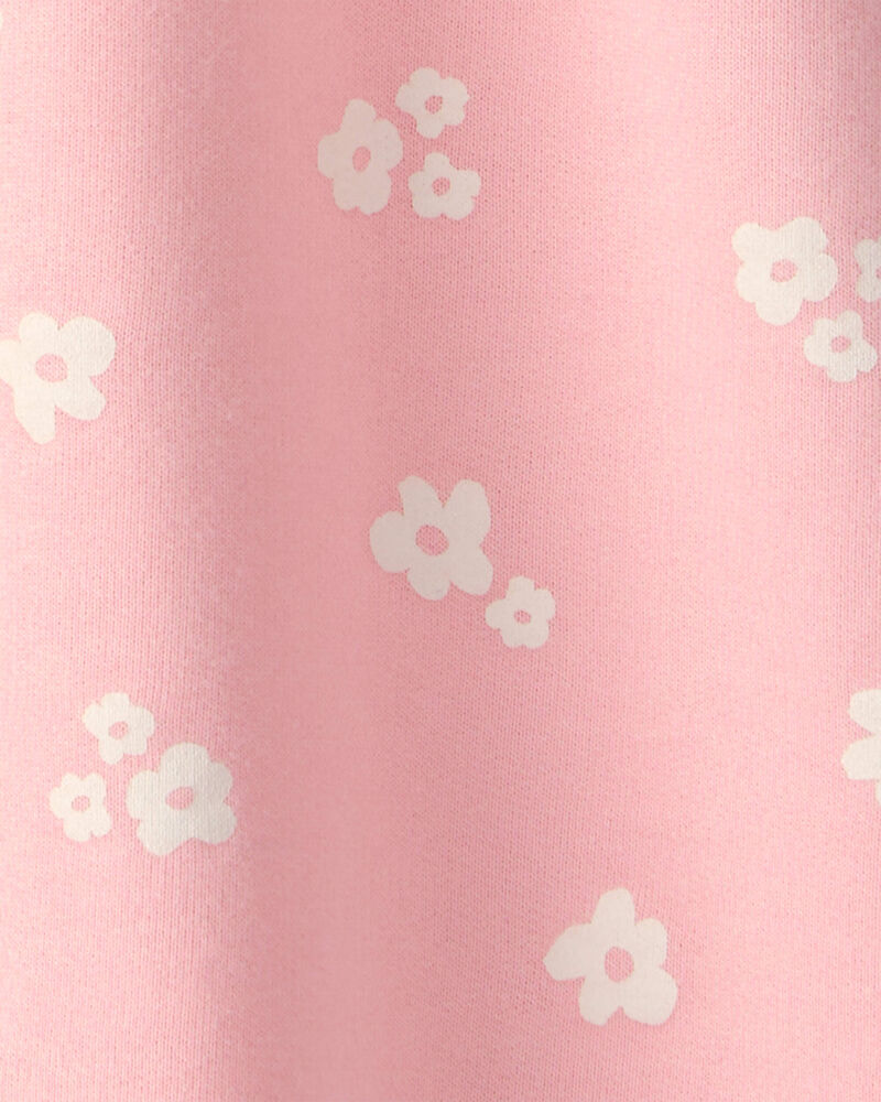Girls Floral French Terry Dress - Pink, image 3 of 4 slides