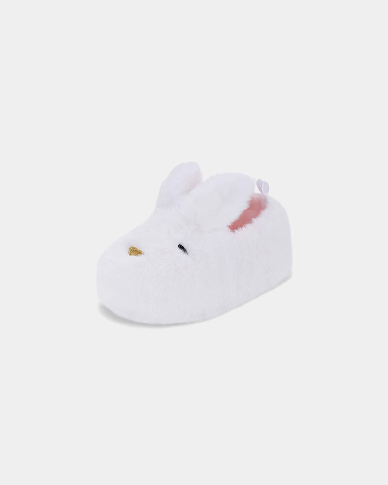 Girls Bunny Slippers - White, image 6 of 6 slides
