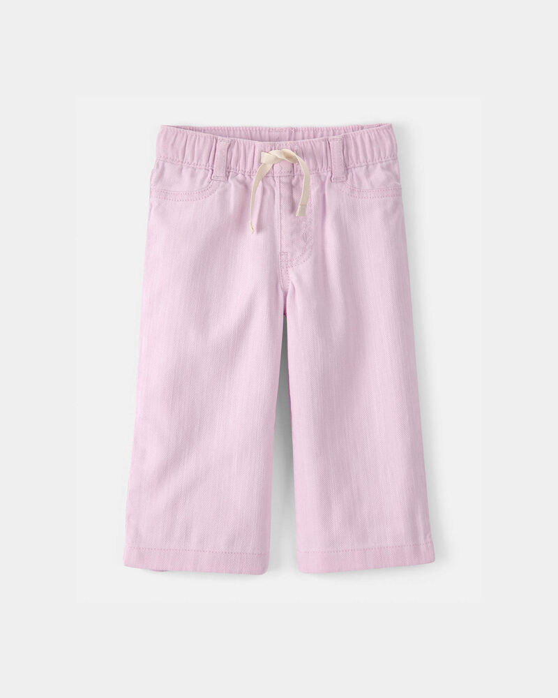 Baby Girl Drawstring Wide-Leg Pants - Pink, image 1 of 4 slides