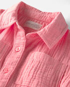 Toddler Girl Organic Cotton Gauze Button-Down Top, image 2 of 4 slides