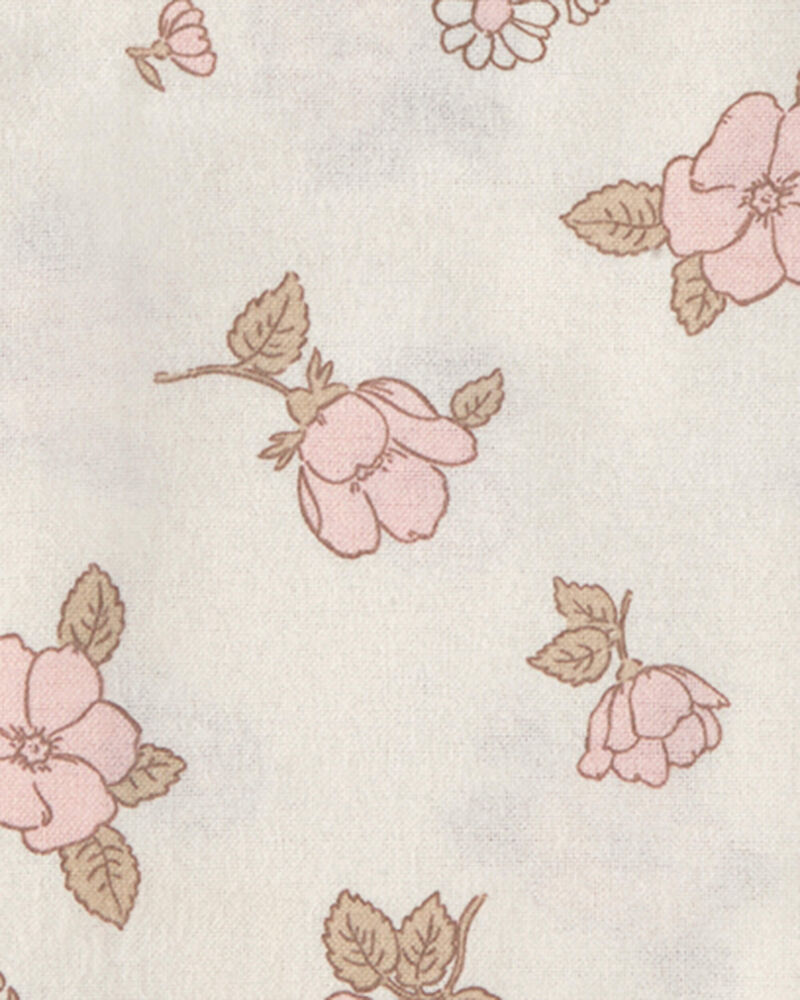 Baby Girl 4-Pack Floral Receiving Blankets - Pink/Ivory, image 2 of 5 slides