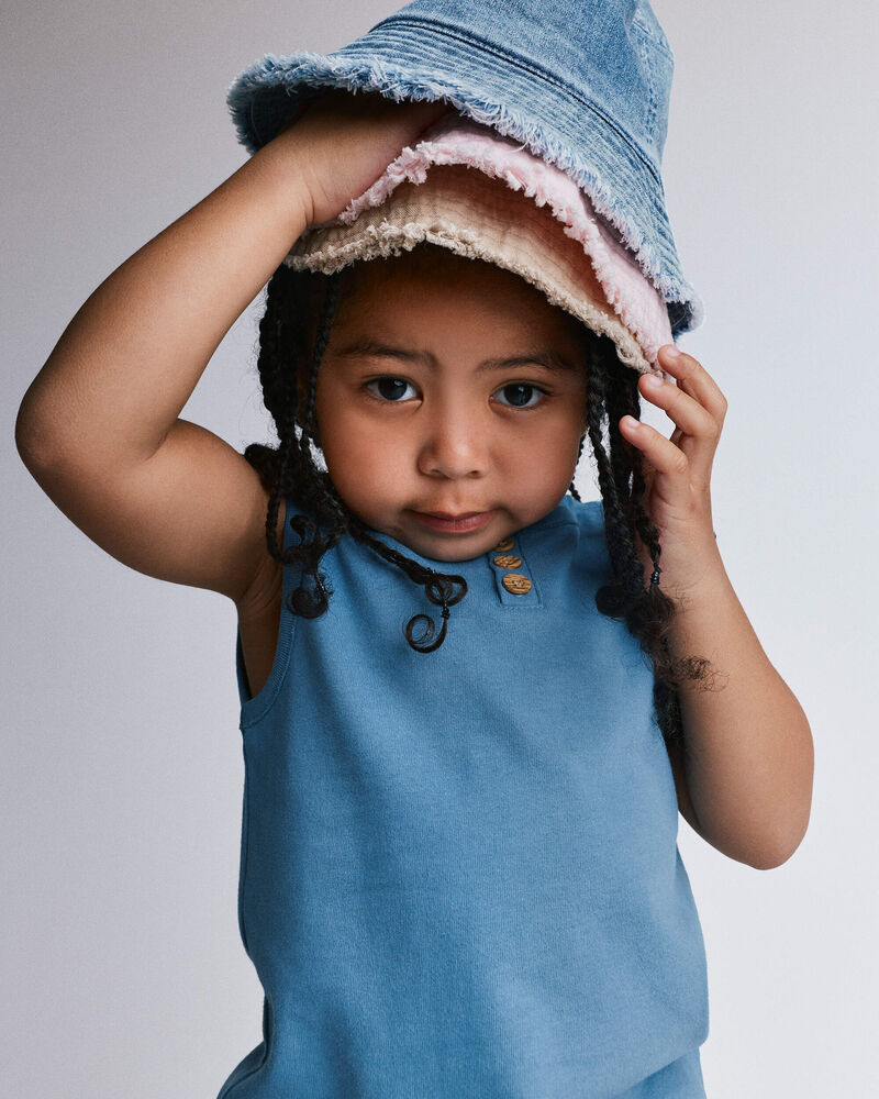 Toddler Henley Tank - Blue, image 5 of 5 slides