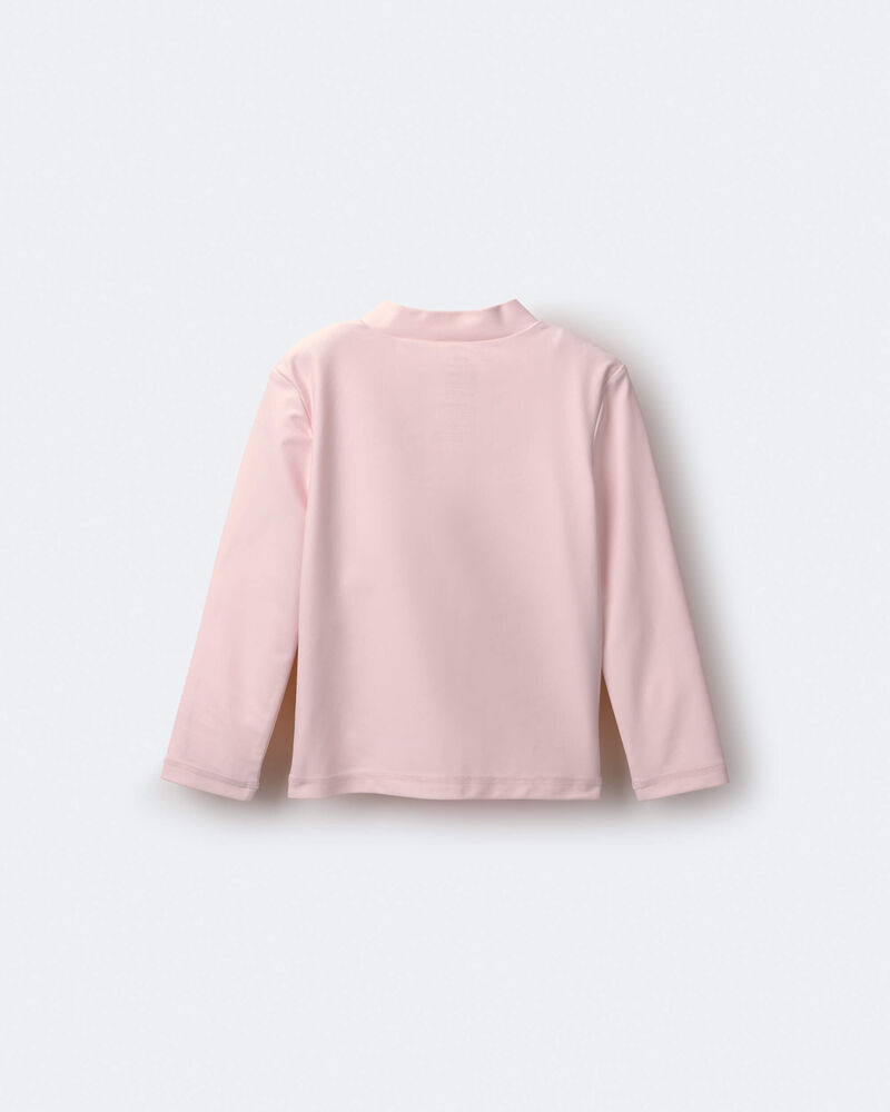 Toddler Full-Zip Long-Sleeve Rashguard - Light Pink, image 6 of 7 slides