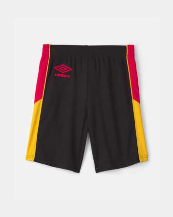 Kids Umbro Spain Mesh Soccer Shorts - Red/Yellow/Black, 