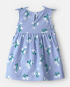 Baby Girl Sleeveless Floral Dress - Blue, image 2 of 6 slides