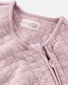 Baby Girl Doubleknit Zip Wearable Blanket Made with Organic Cotton, image 3 of 5 slides