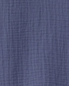 Boys Short-Sleeve Button-Down Shirt - Blue, image 2 of 3 slides