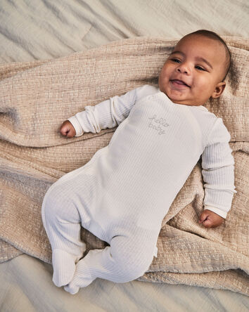 Baby Hello Baby' Cotton Sleep & Play Pajamas - Ivory, 