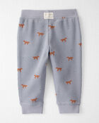 Baby 2-Piece Organic Cotton Waffle Knit Set in Shadow Fox Print, image 2 of 5 slides