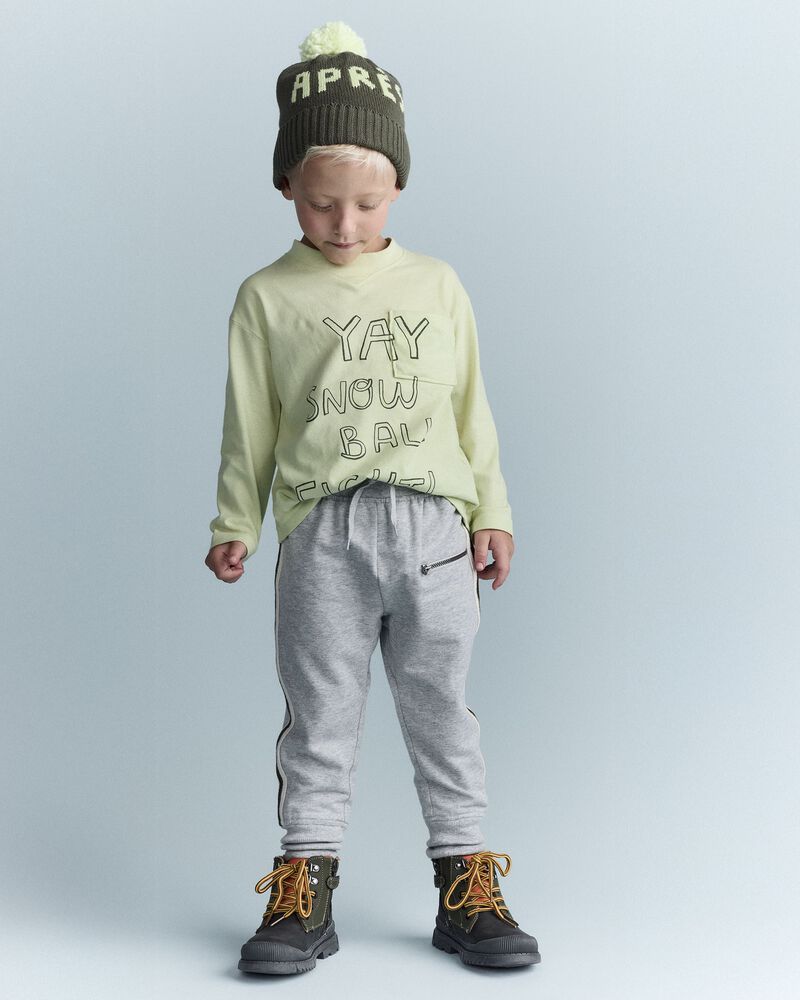 Toddler Fleece Jogger Pant - Heather Grey, image 5 of 7 slides