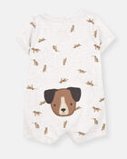 Baby Boy Dog Romper - Grey, image 3 of 4 slides