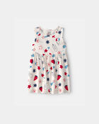 Toddler Girl Fourth of July Popsicle Sleeveless Knit Dress - Cream, image 1 of 4 slides