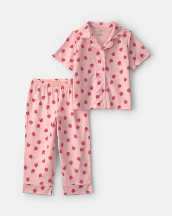 Toddler Girl Apple Short-Sleeve 2-Piece Pajama Set - Pink, 