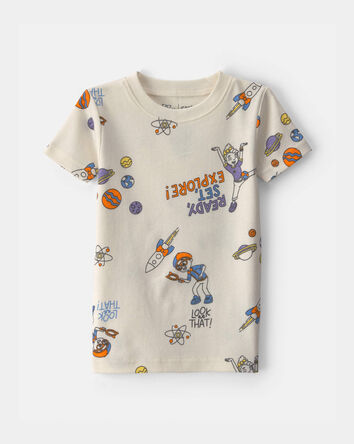 Toddler 2-Piece Blippi Short-Sleeve 2-Piece Pajama Set - Cream, 