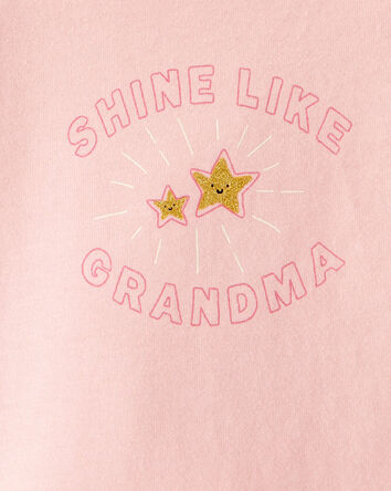 Baby Girl Shine Like Grandma Cotton Long-Sleeve Graphic Bodysuit - Pink, 