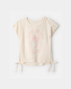 Girls 'Tropical Dreaming' Crinkle Top - Cream, image 1 of 4 slides