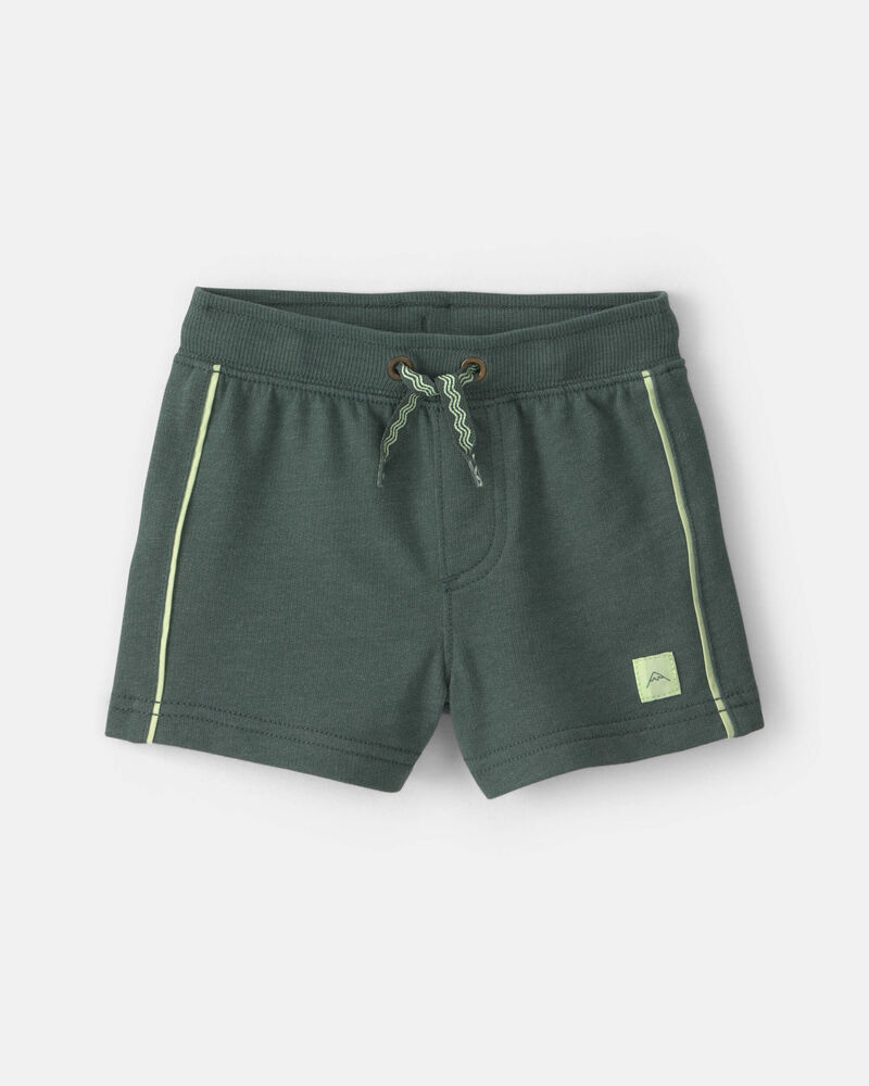 Baby Boy French Terry Shorts - Olive Green, image 1 of 5 slides