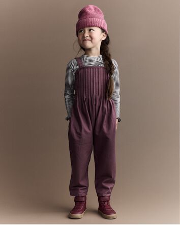 Toddler Girl Pleated Overalls - Purple, 