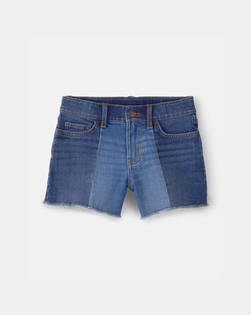 Girls Colorblock Denim Shorts - Dark Wash, 