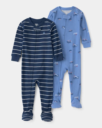 Toddler Boy 2-Pack Boat Snug Fit 1-Piece Pajama - Blue, 