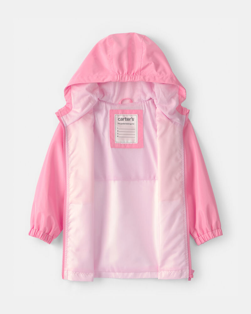 Toddler Girl Colorblock Raincoat - Pink, image 2 of 3 slides
