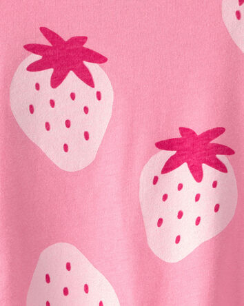 Baby Girl Strawberry Sleeveless Romper - Pink, 