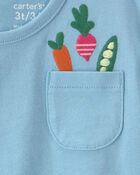 Toddler Girl Veggies Short-Sleeve Top - Blue, image 2 of 3 slides